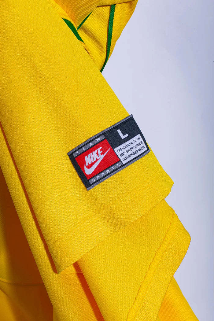 R Carlos Brazil National Team 1998 Home Original Retro Jersey