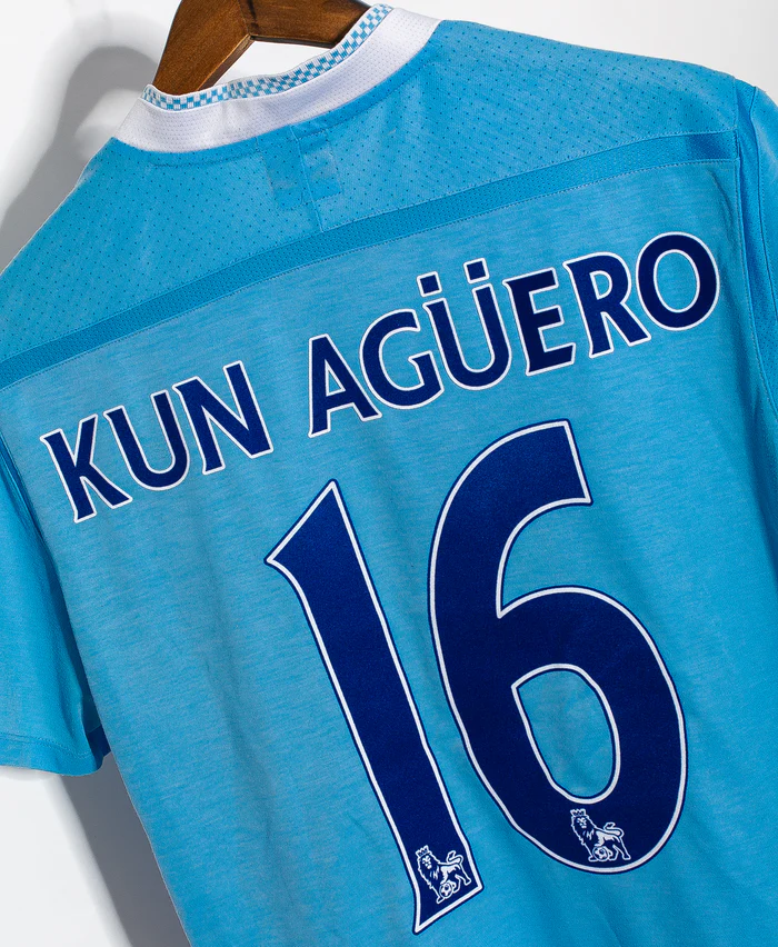 Kun Aguero Manchester City 2011/12 Home Original Retro Jersey