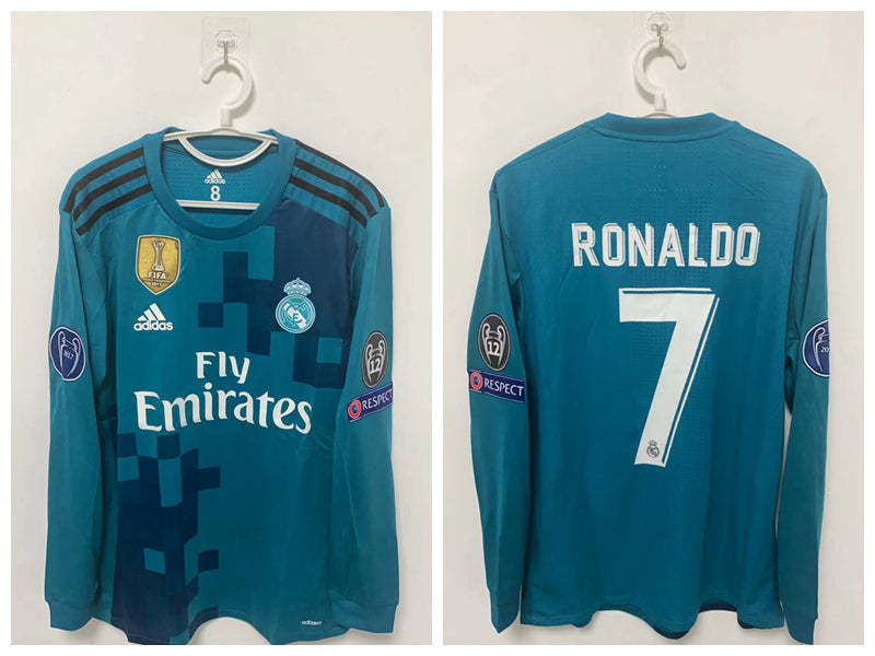 Cristiano Ronaldo CR7 Real Madrid 16/17 Away Original Retro Jersey Green