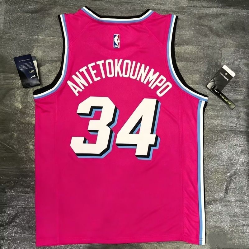 Giannis Antetokounmpo Miami Heat Vice Pink Jersey #34