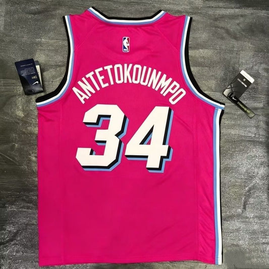 Giannis Antetokounmpo Miami Heat Vice Pink Jersey #34