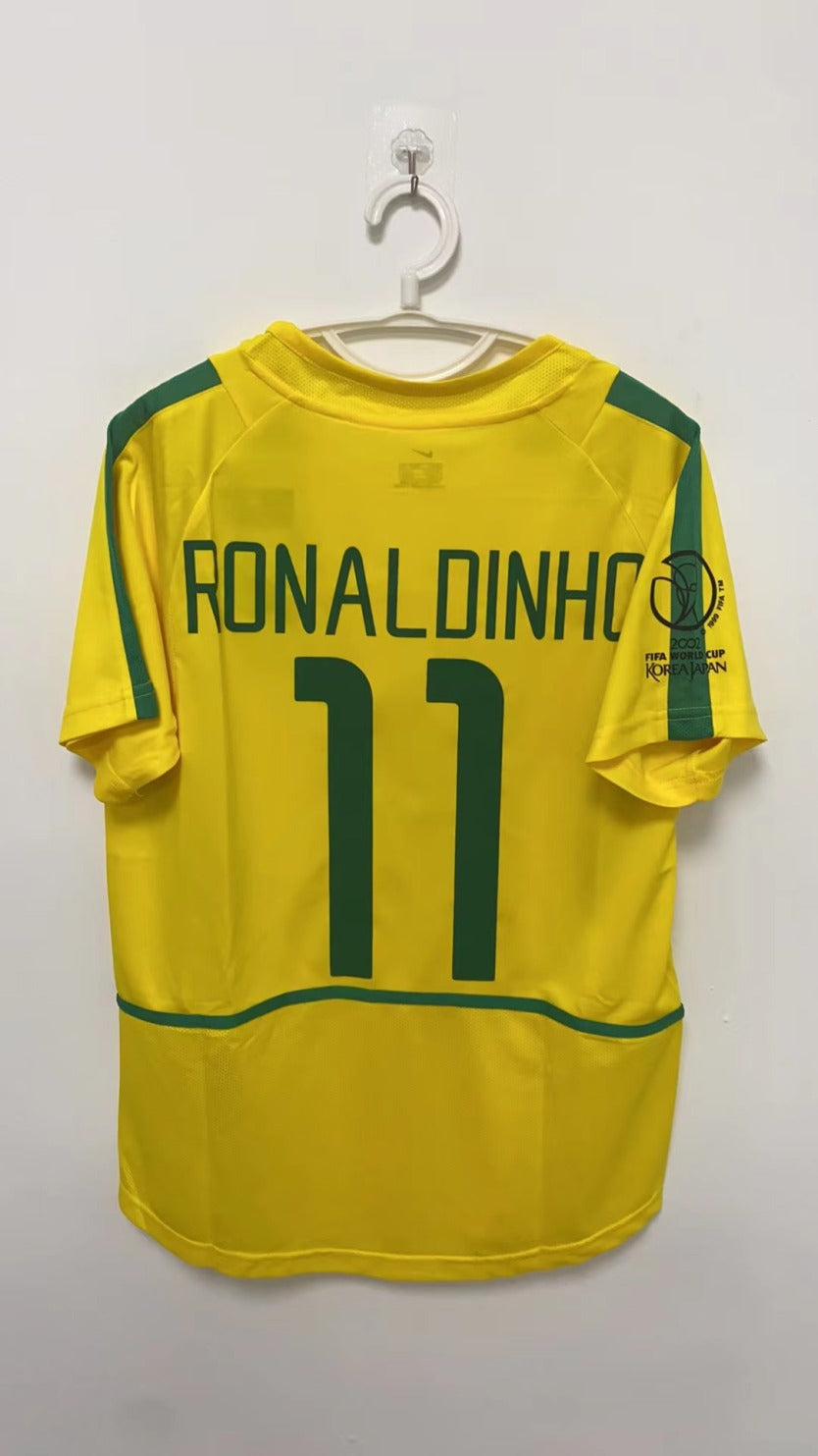 Ronaldinho Brazilian National Team 2002 Home Original Retro Jersey