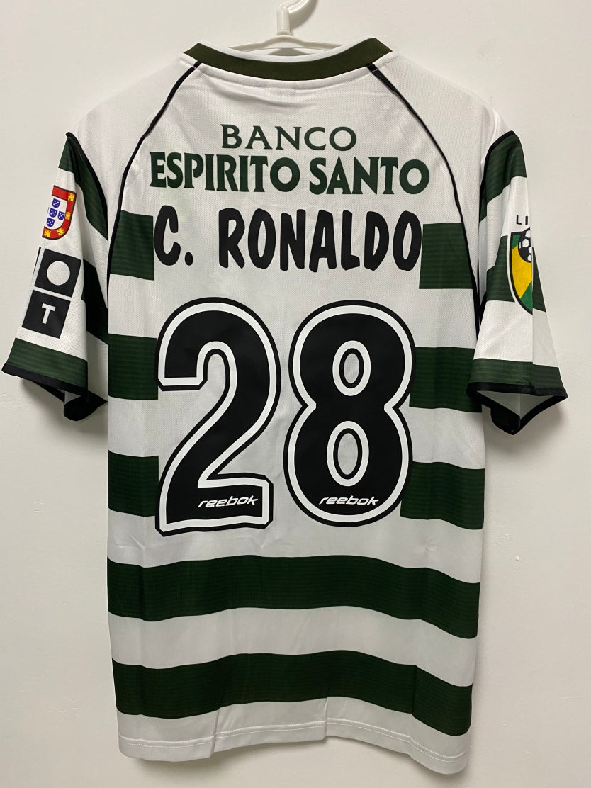 Cristiano Ronaldo CR7 Sporting Lisbon 01/03 Home Short-sleeve Retro Jersey