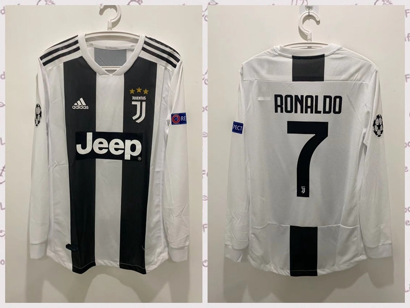 Cristiano Ronaldo CR7 Juventus 18/19 Home Long sleeve Retro Jersey