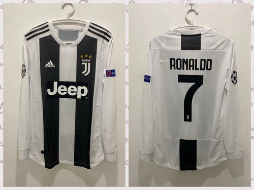 Cristiano Ronaldo CR7 Juventus 18/19 Home Long sleeve Retro Jersey