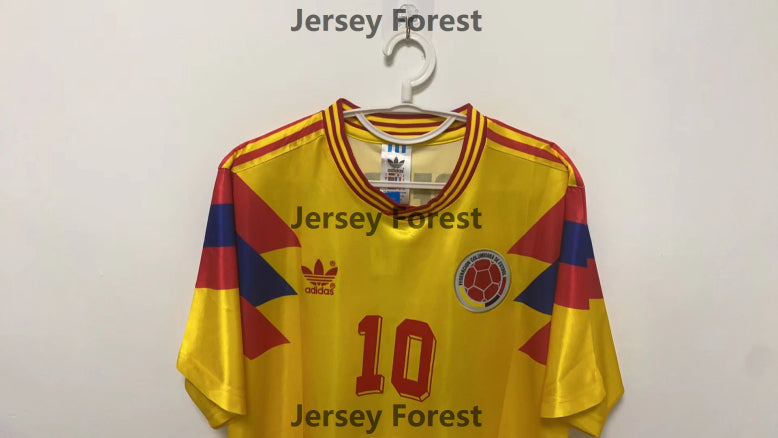 Carlos Valderrama 1990 Colombia National Team Home #10 Original Retro Jersey