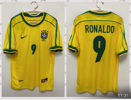 Ronaldo Brazilian National Team 1998 Home Original Retro Jersey