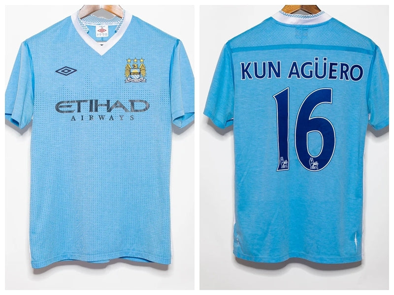 Kun Aguero Manchester City 2011/12 Home Original Retro Jersey