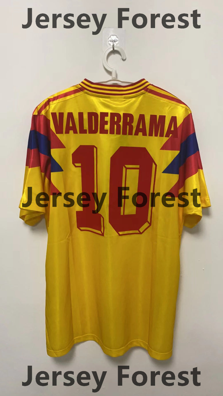 Carlos Valderrama 1990 Colombia National Team Home #10 Original Retro Jersey