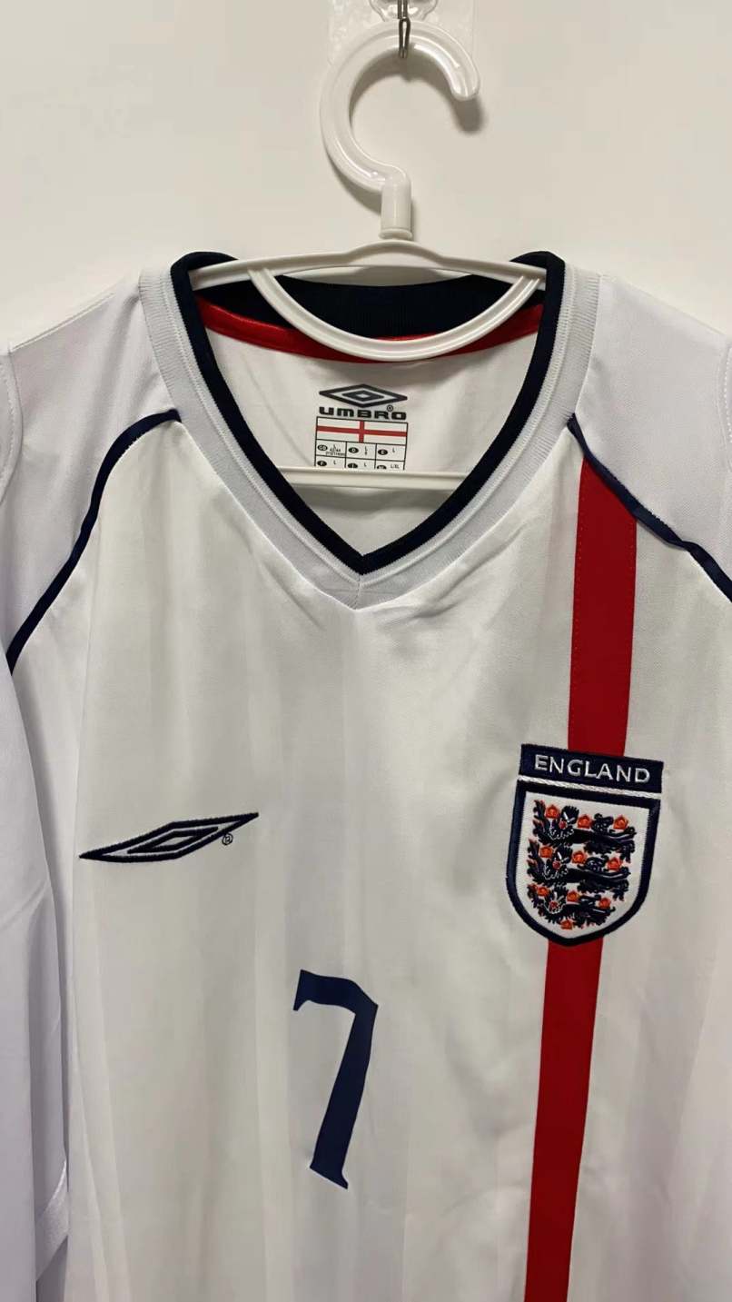 David Beckham England National Team 2002 Home Original Retro Jersey
