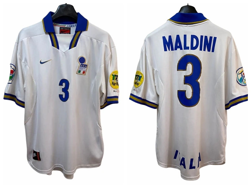Maldini Italian National Team 1996 Away Original Retro Jersey