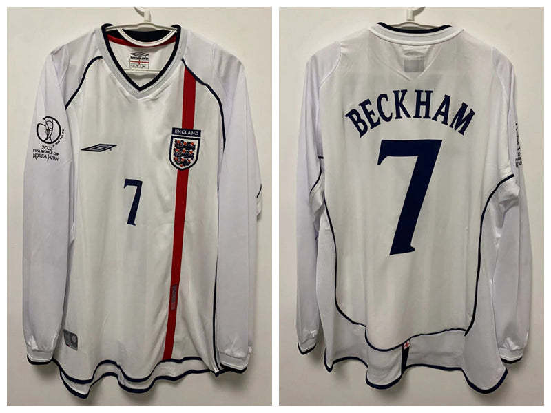 David Beckham England National Team 2002 Home Original Retro Jersey