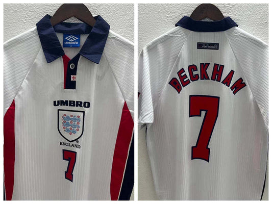 David Beckham England National Team 1998 Home Original Retro Jersey