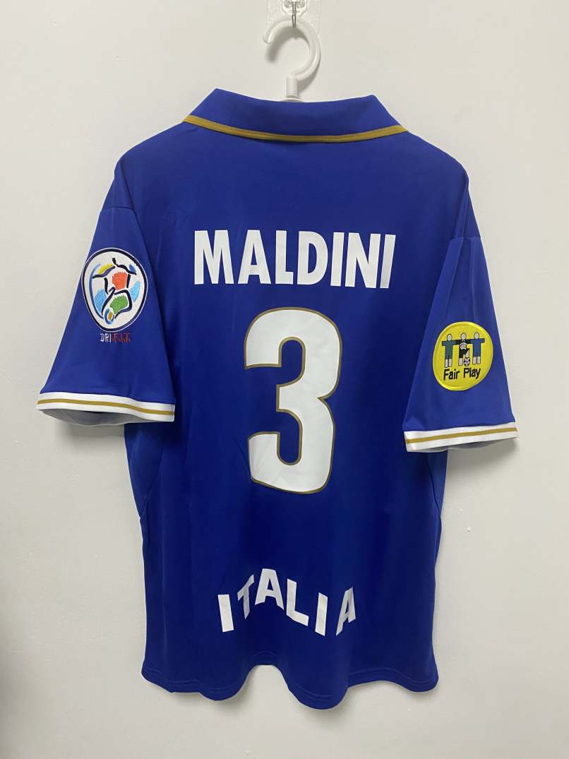 Maldini Italian National Team 1996 Home Original Retro Jersey