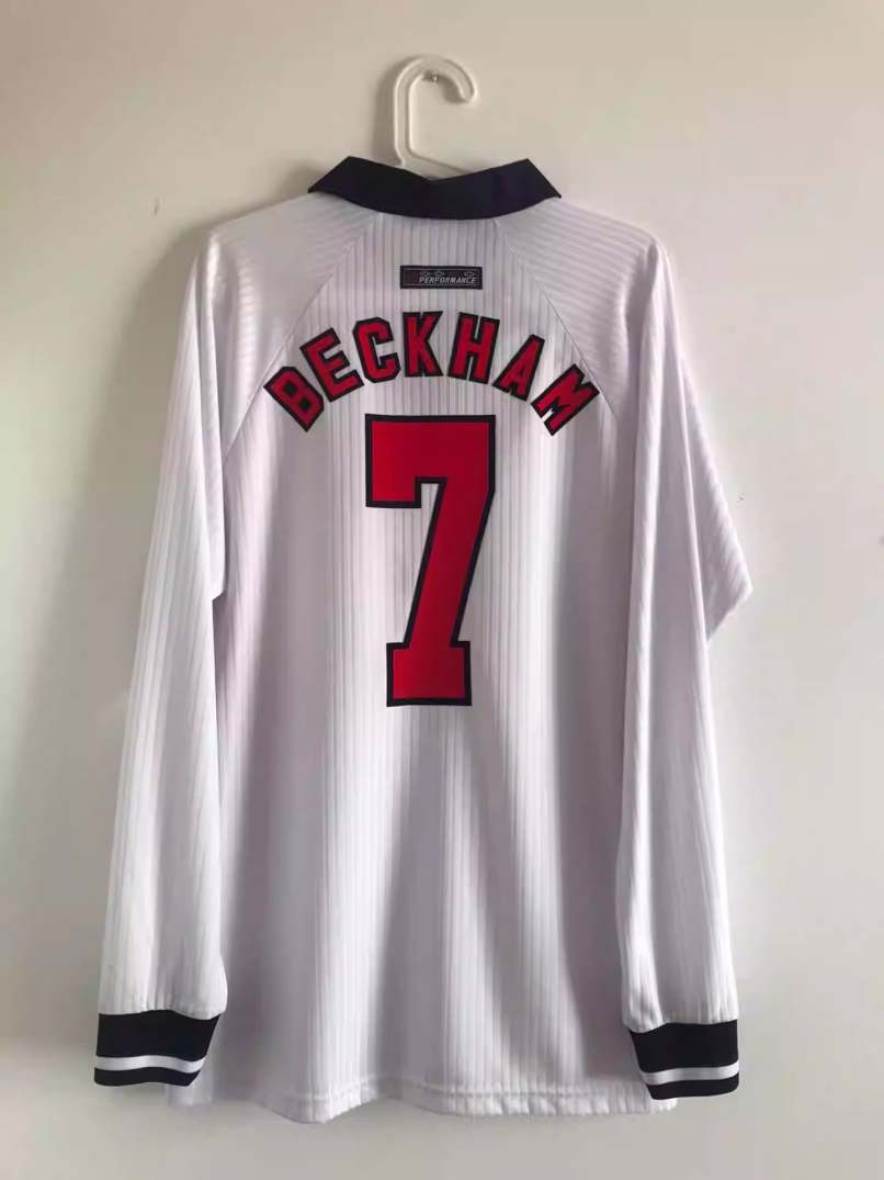 David Beckham England National Team 1998 Home Original Retro Jersey