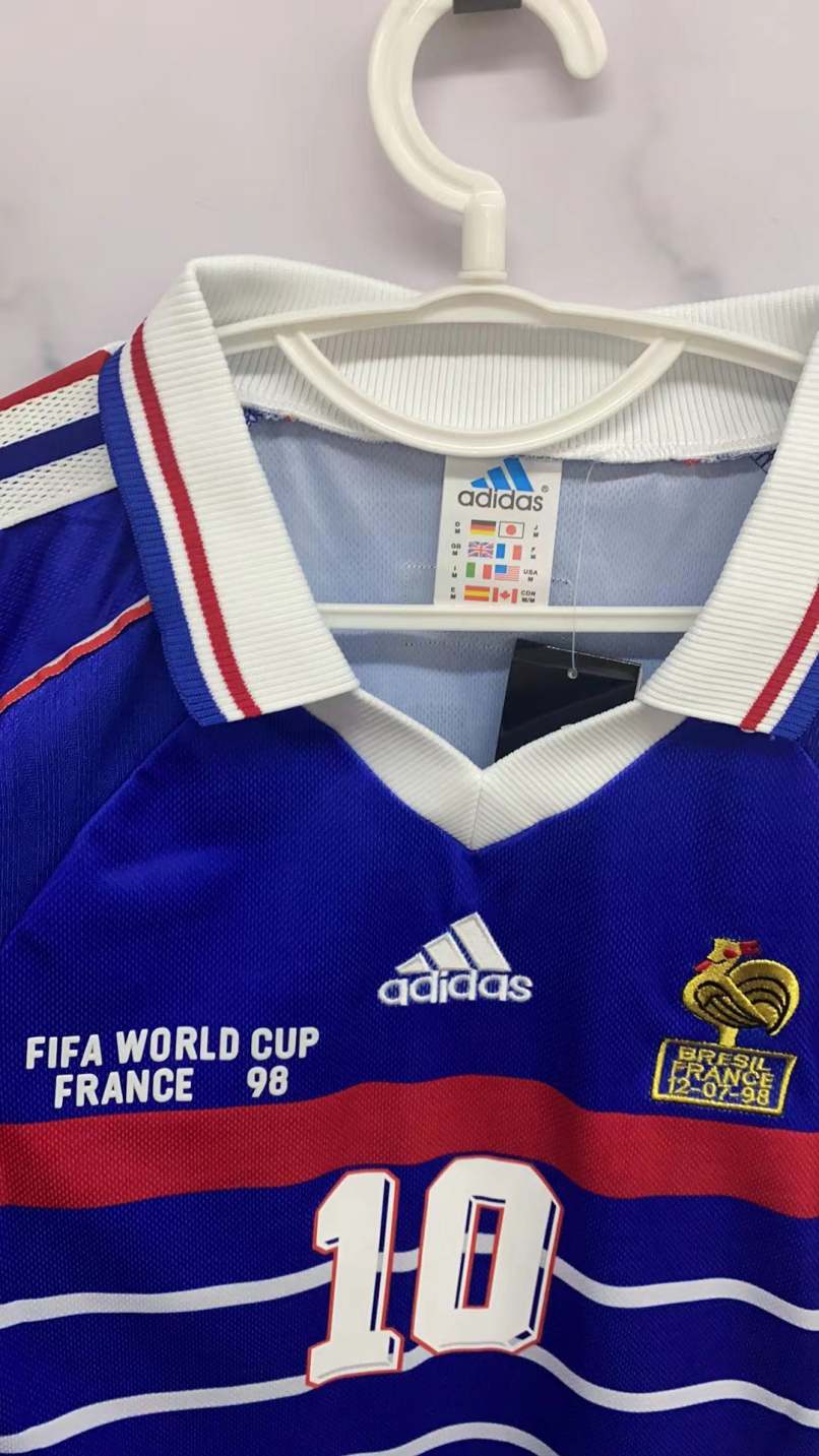 Zidane France National Team 1998 Home Original Retro Jersey