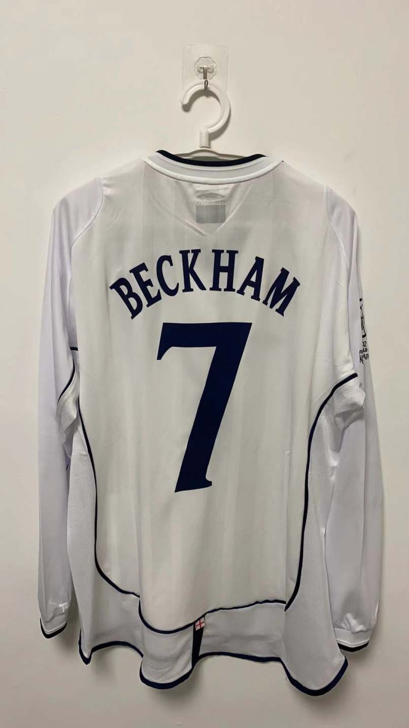 David Beckham England National Team 2002 Home Original Retro Jersey