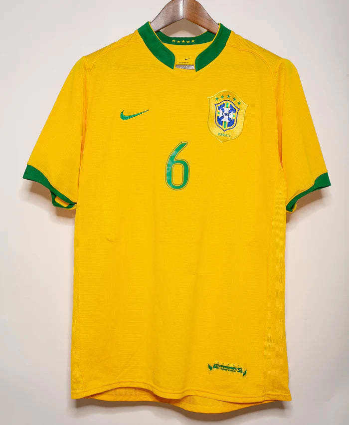R Carlos Brazil National Team 2006 Home Original Retro Jersey