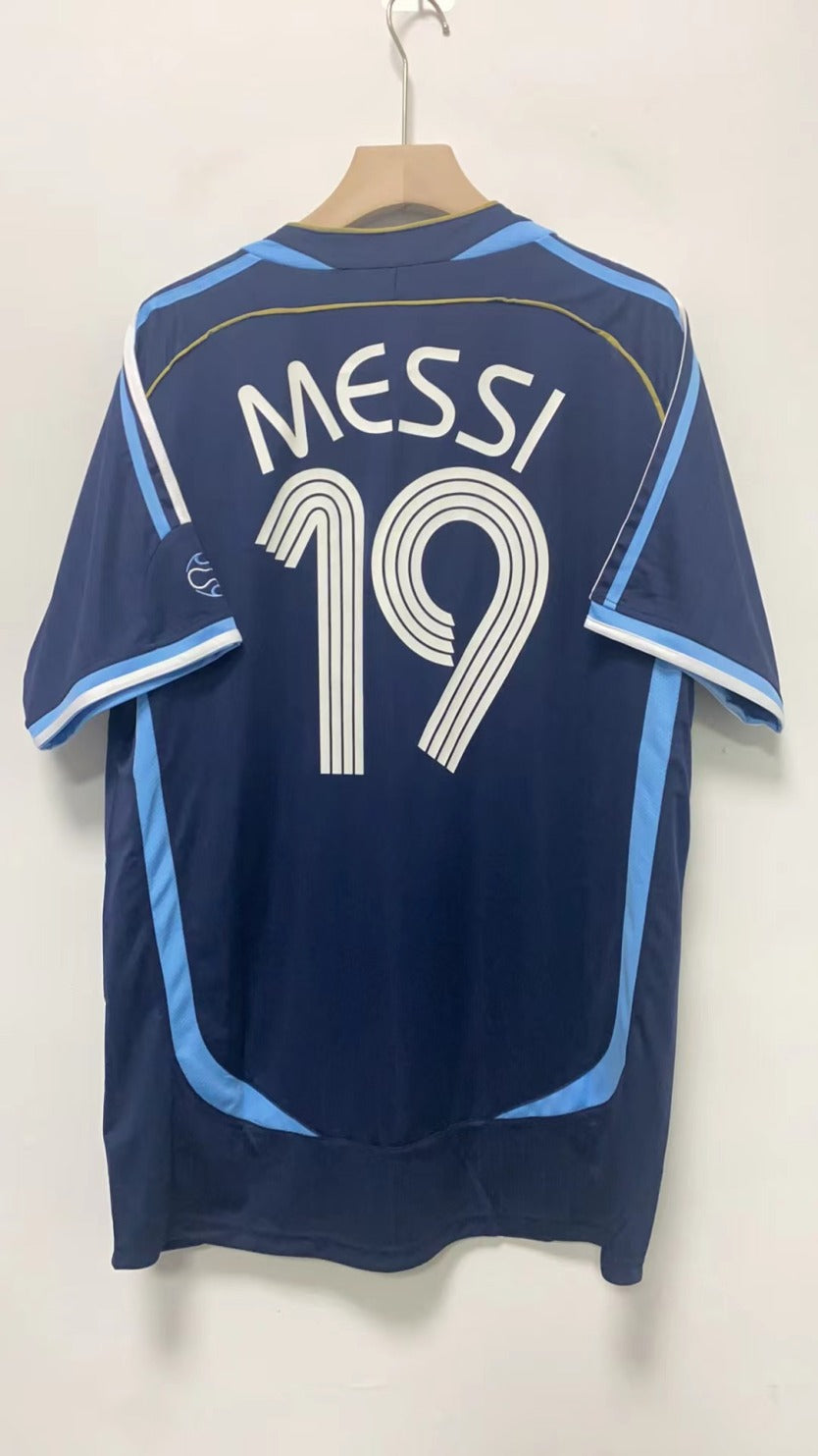 Messi Argentina National Team 2006 World Cup Away Original Retro Jersey