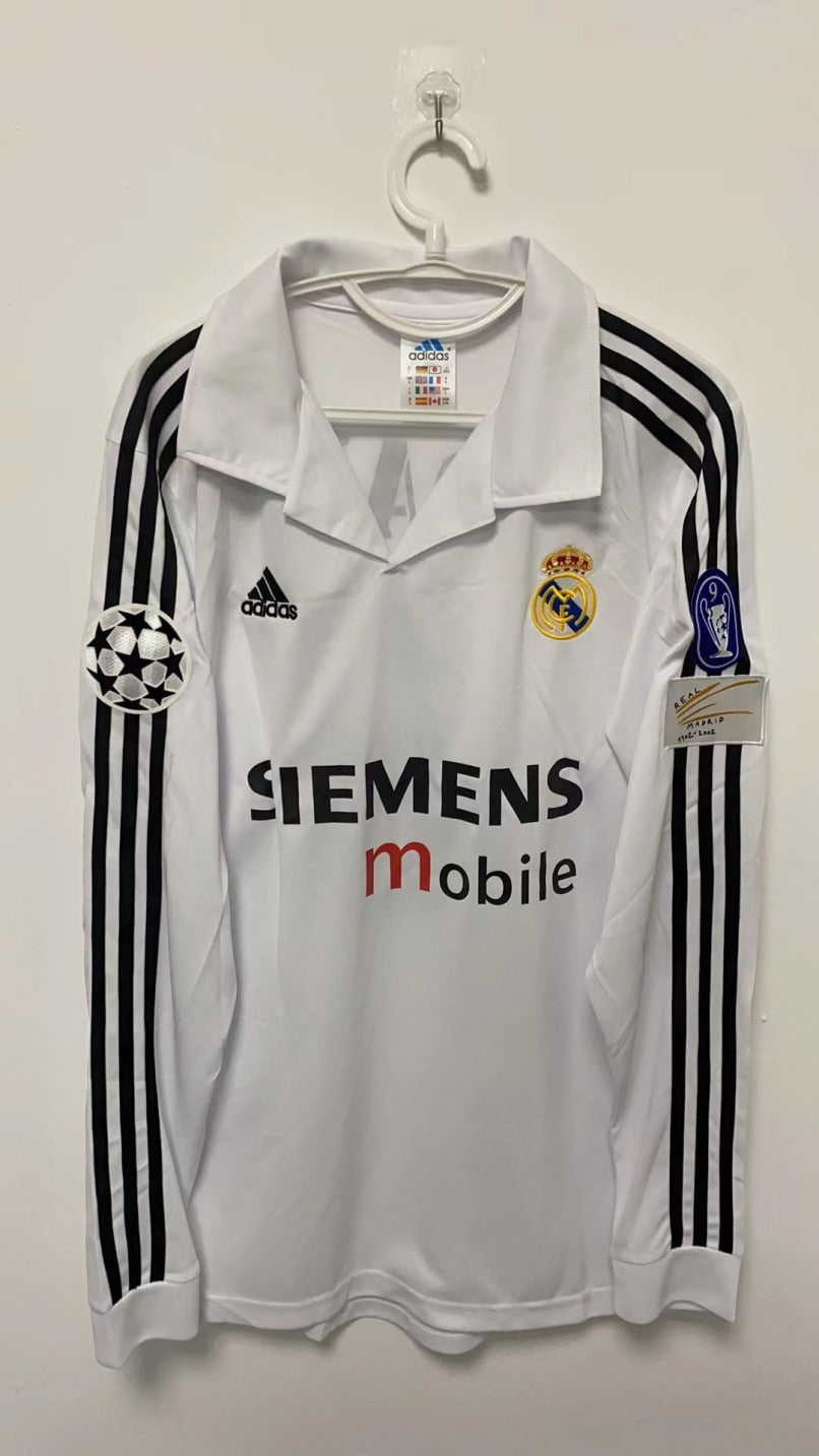Zidane Real Madrid 02/03 Home Original Retro long sleeve Jersey