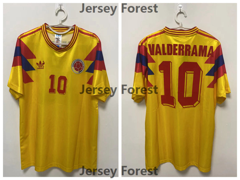 Carlos Valderrama 1990 Colombia National Team Home #10 Original Retro Jersey