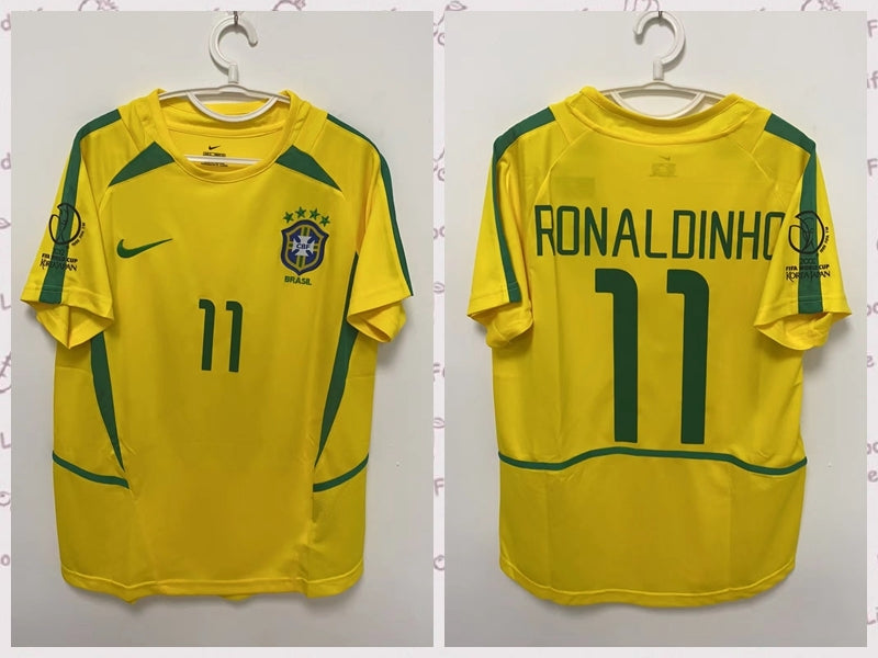 Ronaldinho Brazilian National Team 2002 Home Original Retro Jersey