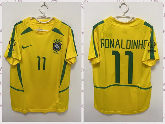 Ronaldinho Brazilian National Team 2002 Home Original Retro Jersey