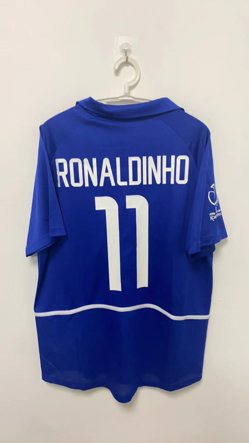 Ronaldinho Brazilian National Team 2002 away game Original Retro Jersey