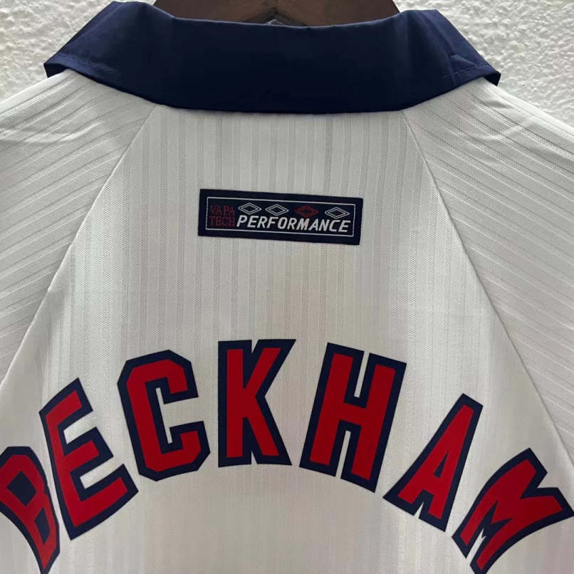 David Beckham England National Team 1998 Home Original Retro Jersey