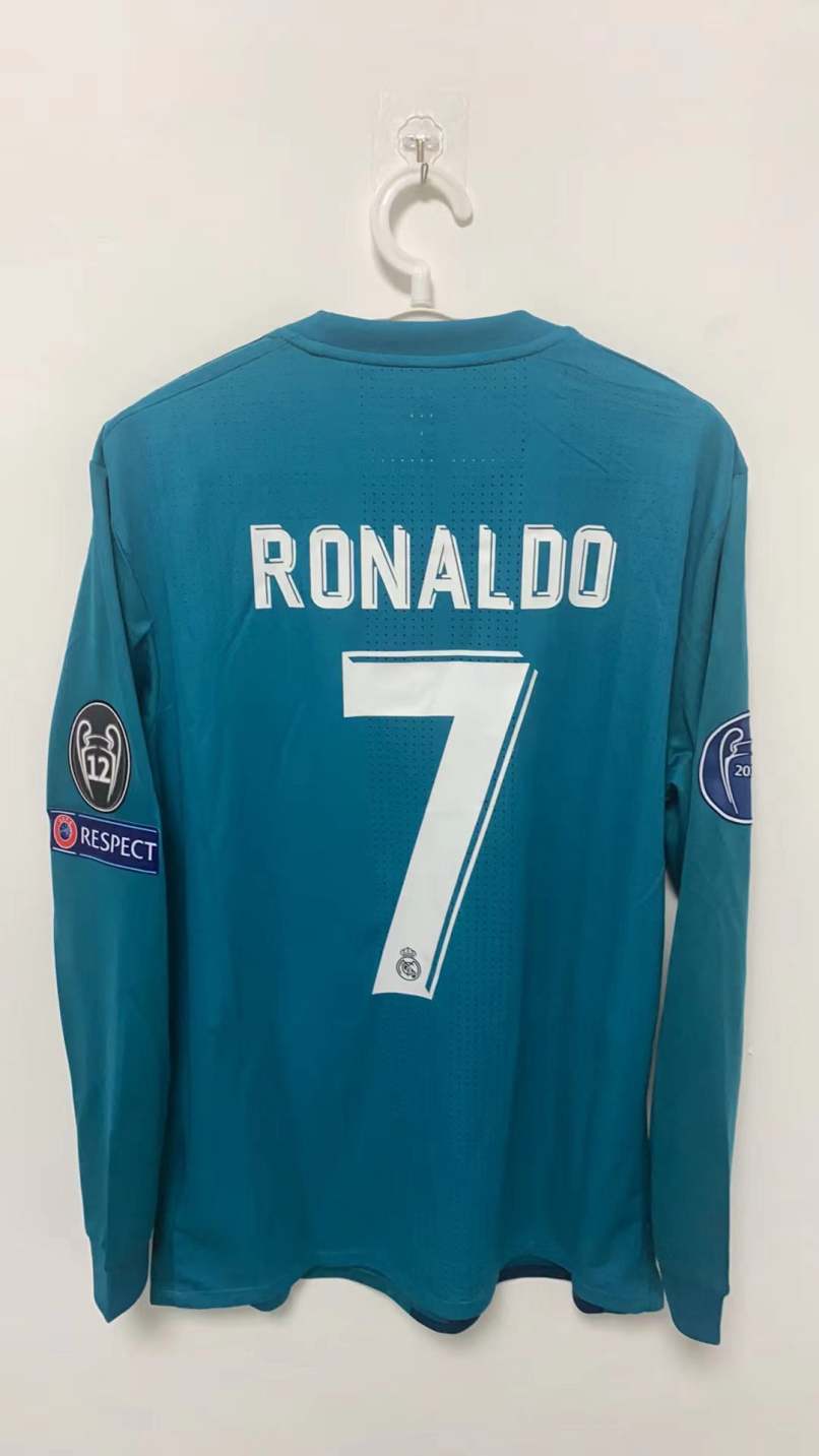 Cristiano Ronaldo CR7 Real Madrid 16/17 Away Original Retro Jersey Green