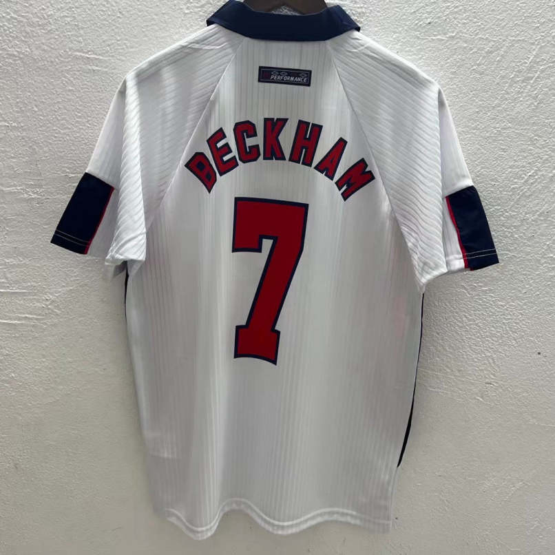 David Beckham England National Team 1998 Home Original Retro Jersey