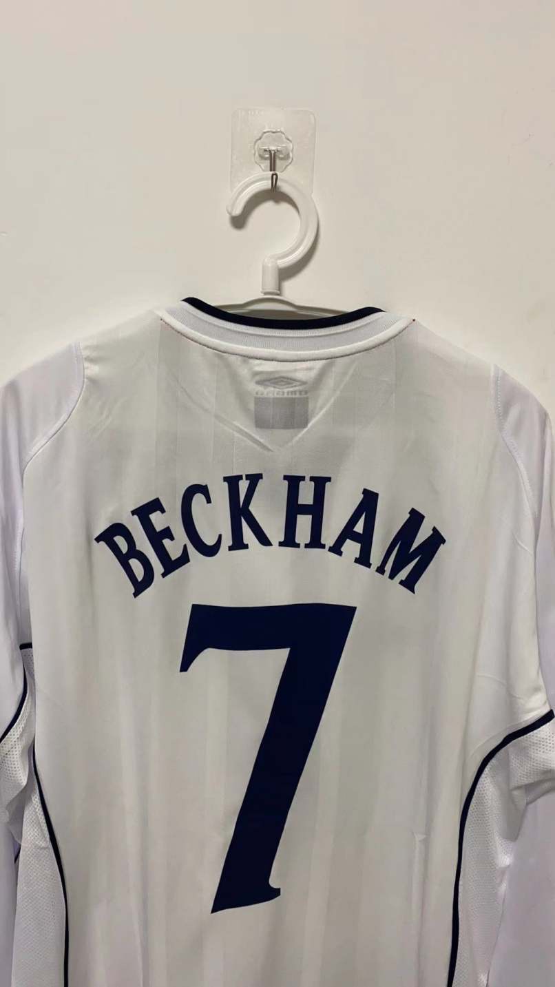 David Beckham England National Team 2002 Home Original Retro Jersey