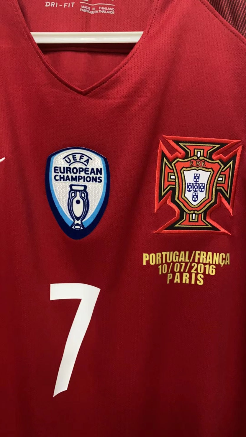 Cristiano Ronaldo CR7 Portugal National Team 2016 Home Original Retro Jersey