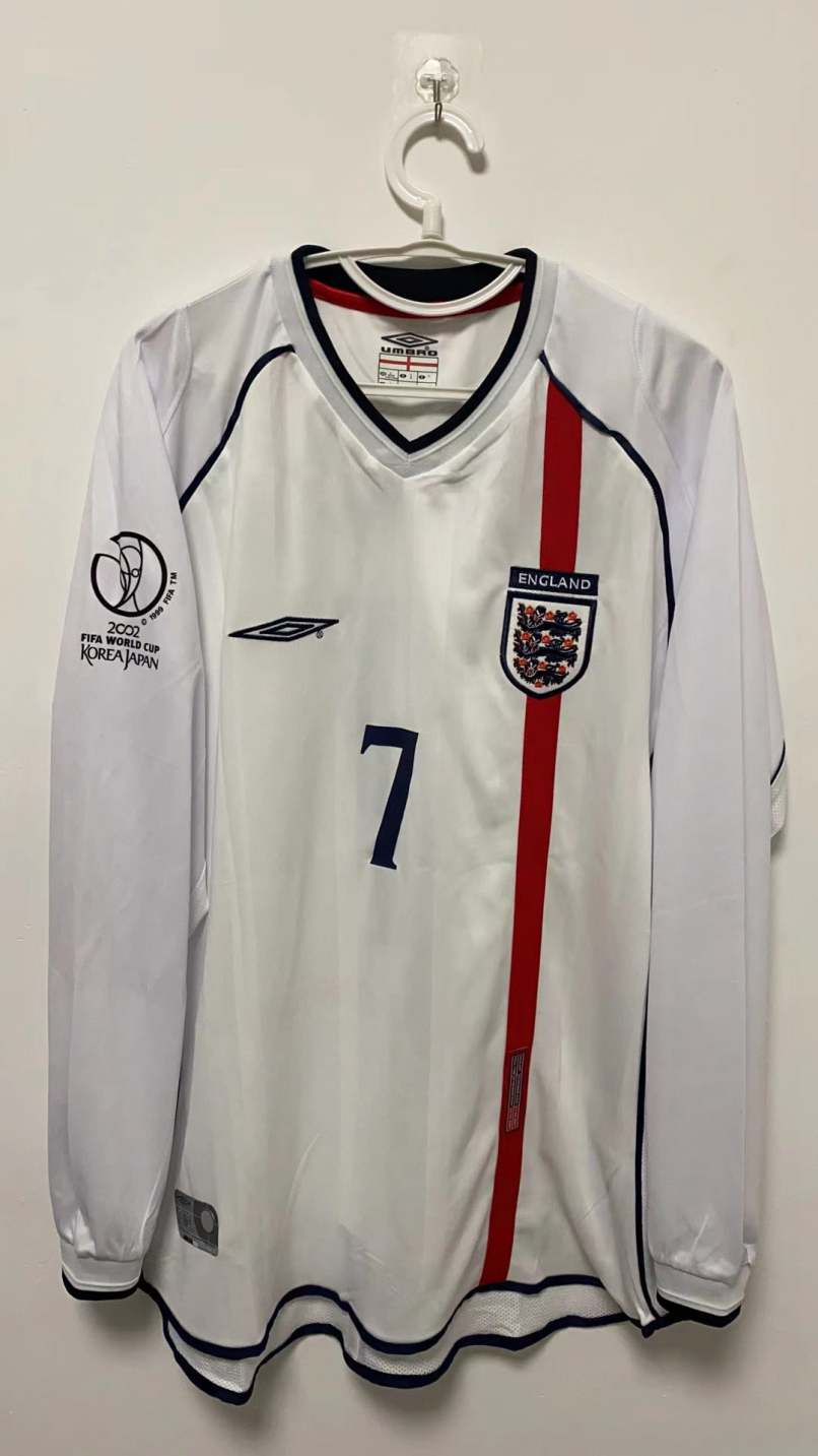 David Beckham England National Team 2002 Home Original Retro Jersey