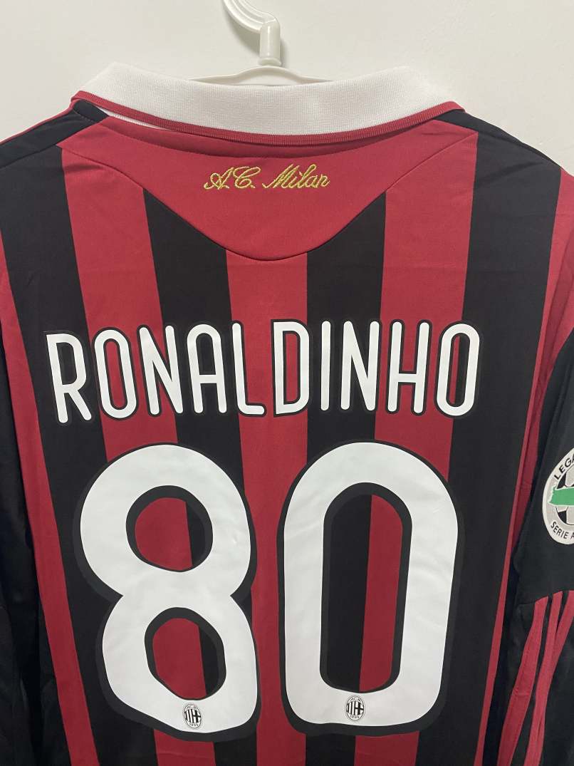 Ronaldinho AC Milan 09/10 Maldini Memorial Match Home Original Retro Jersey