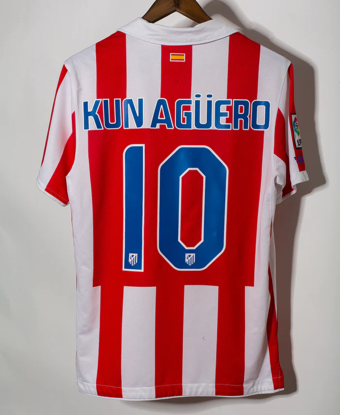 KUN Aguero Atletico Madrid 10/11 Home Original Retro Jersey