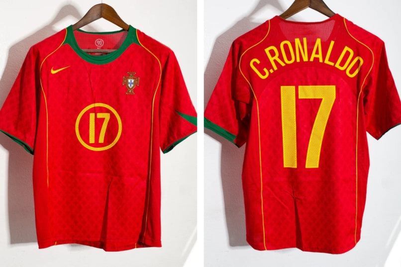 Cristiano Ronaldo CR7 Portugal National Team 2004 Home Original Retro Jersey
