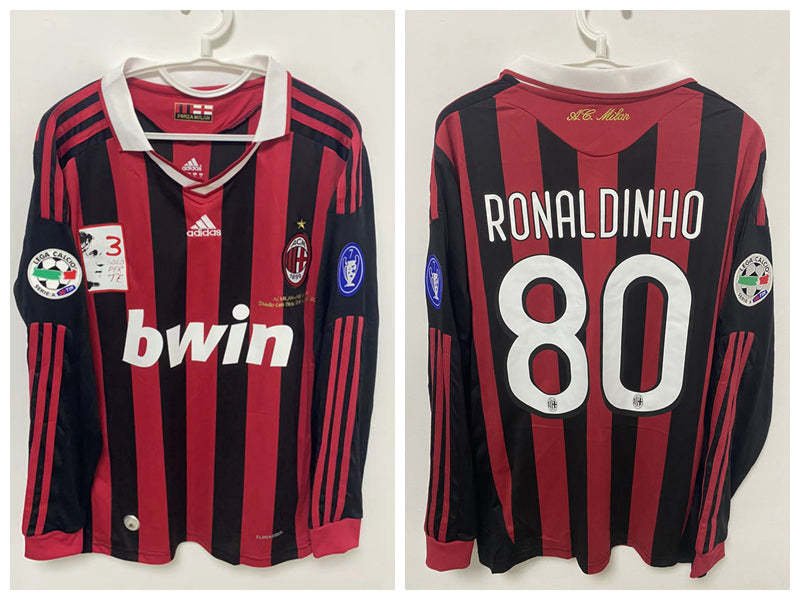 Ronaldinho AC Milan 09/10 Maldini Memorial Match Home Original Retro Jersey