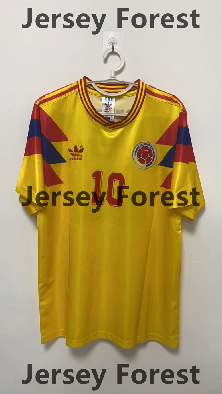 Carlos Valderrama 1990 Colombia National Team Home #10 Original Retro Jersey