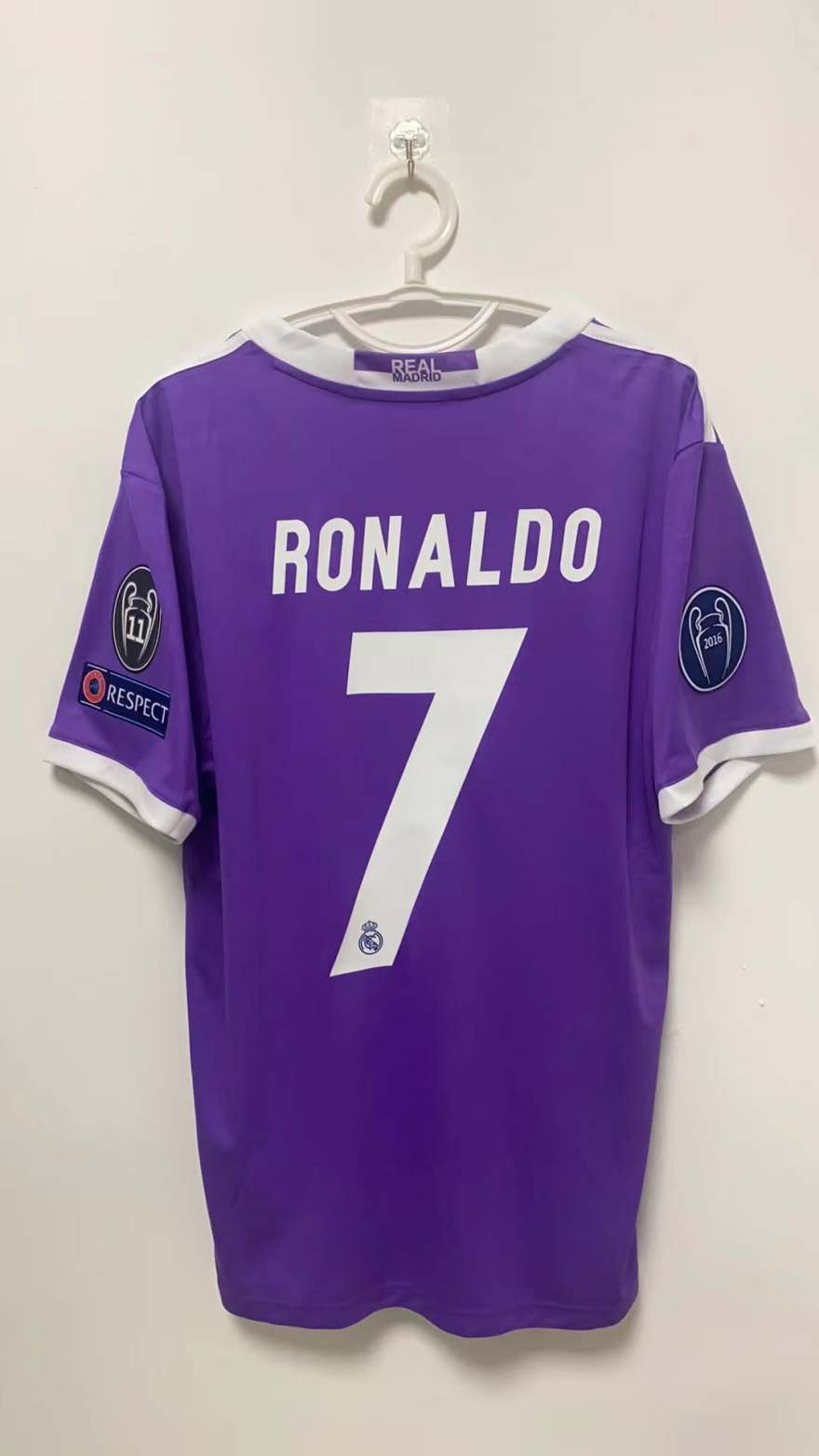 Cristiano Ronaldo CR7 Real Madrid 16/17 Away Original Retro Jersey Purple