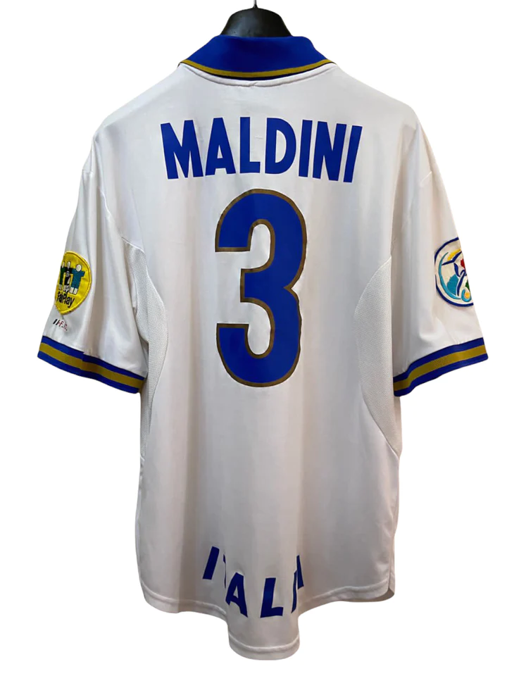 Maldini Italian National Team 1996 Away Original Retro Jersey