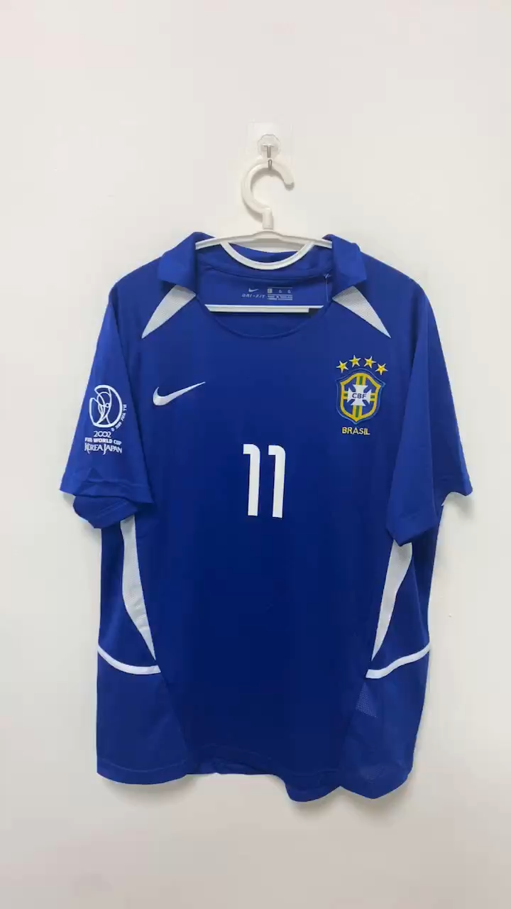 Ronaldinho Brazilian National Team 2002 away game Original Retro Jersey