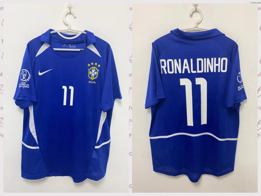Ronaldinho Brazilian National Team 2002 away game Original Retro Jersey