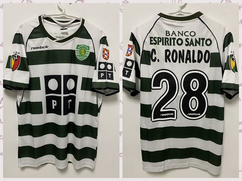 Cristiano Ronaldo CR7 Sporting Lisbon 01/03 Home Short-sleeve Retro Jersey