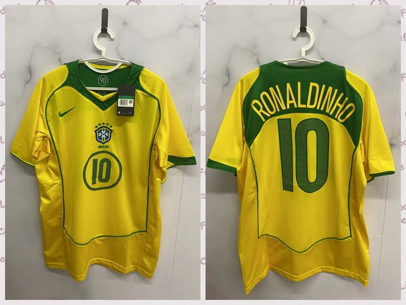 Ronaldinho Brazilian National Team 2004 Home Original Retro Jersey