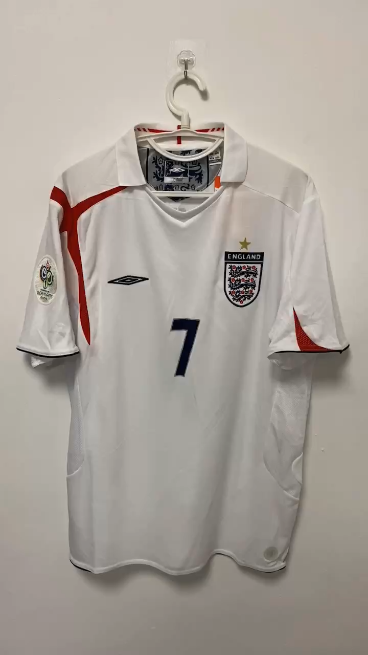 David Beckham England National Team 2006 Home Original Retro Jersey