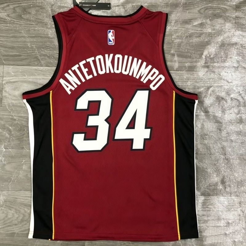 Giannis Antetokounmpo Miami Heat Red Jersey #34