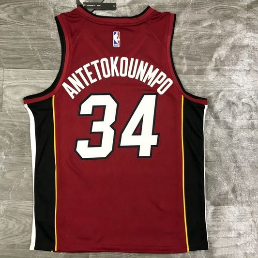 Giannis Antetokounmpo Miami Heat Red Jersey #34