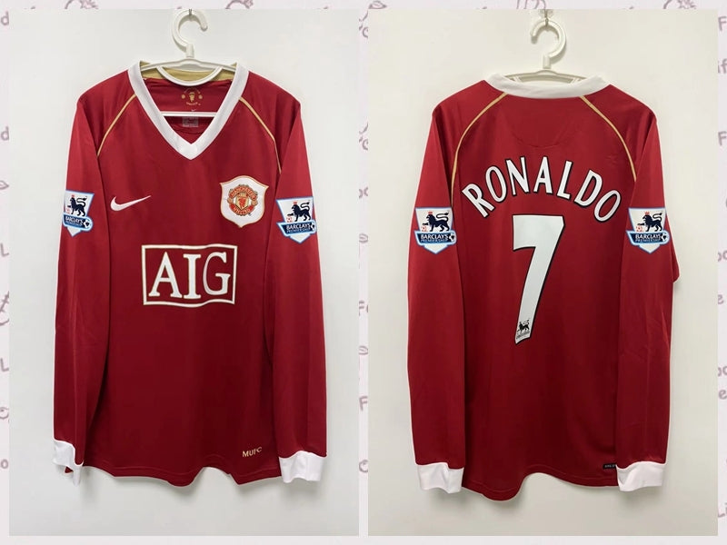 Cristiano Ronaldo CR7 Manchester United 06/07 Home Long sleeve Retro Jersey