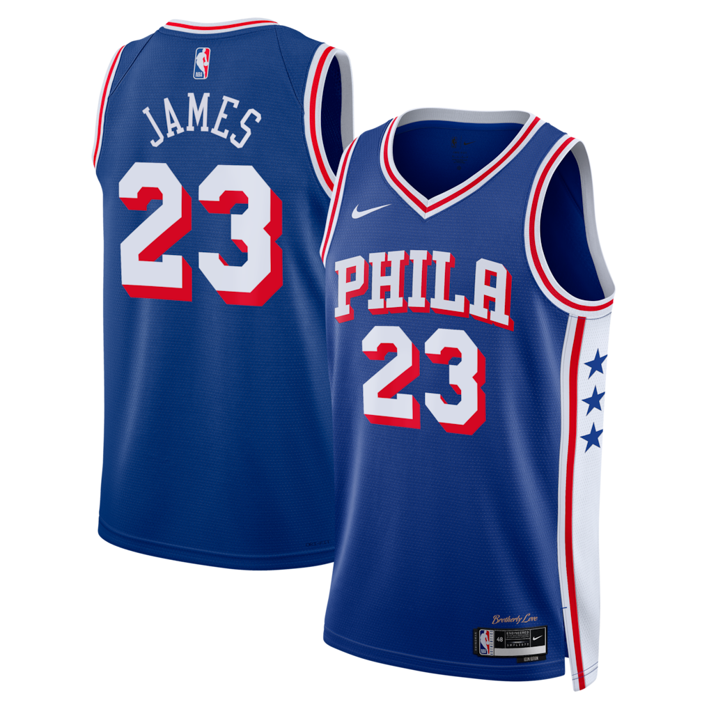 Unisex Philadelphia 76ers LeBron James Nike Royal Swingman Jersey - Icon Edition
